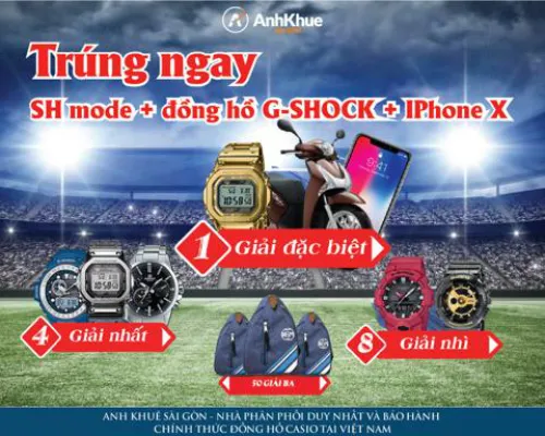 VUI CÙNG WORLDCUP&#x3A; DỰ ĐOÁN HAY – TRÚNG NGAY SH, IPHONE X, ĐỒNG HỒ G-SHOCK LIMITED