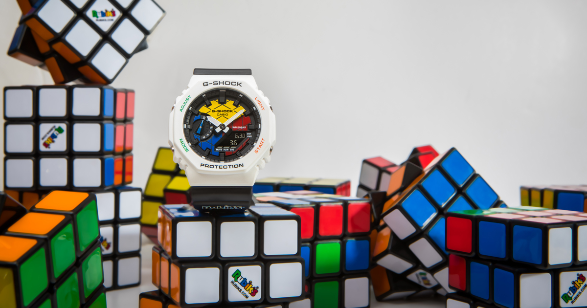 Giới thiệu mẫu đồng hồ G-Shock hợp tác Rubik’s GAE-2100RC-1A