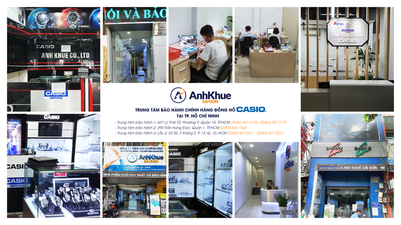 Hệ thống trung tâm bảo hành đồng hồ Casio chính hãng tại TP. Hồ Chí Minh